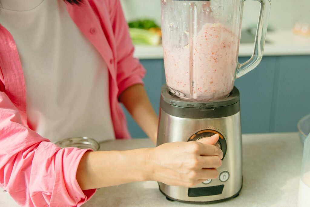 a person using a blender